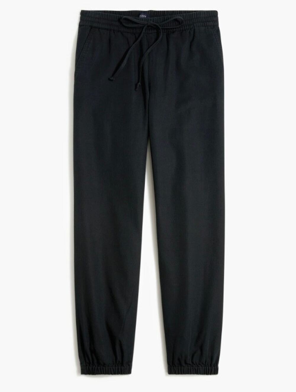 NWOT J.CREW Black Ba130 Lightweight Cotton Twill Jogger Pull On Women Pants 10